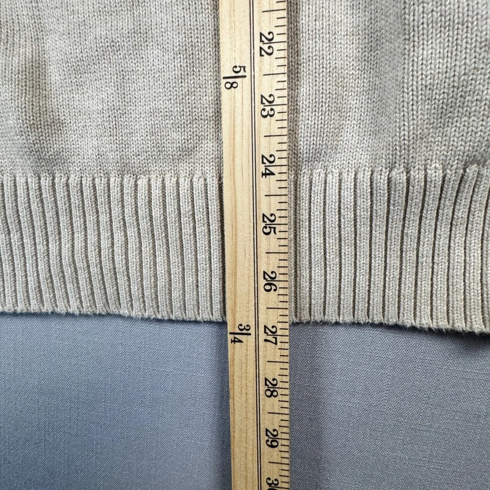 NWOT J. Crew Quarter Zip Sweater Mens Large Beige Cotton MockNeck Pullover